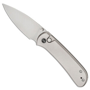 WE Knife Qubit Button Lock Folding Knife | Silver